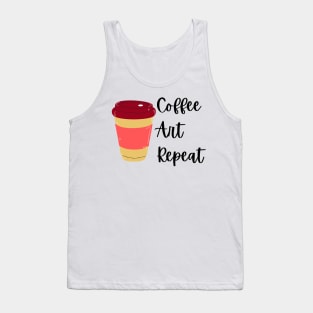 Coffee Art Repeat- Art Teacher Coffee Tank Top